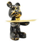 Adam & Friends Home Decor Butler Mouse With Tray Sculpture // 1-Piece // Black Marble