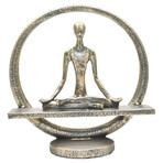 Adam & Friends Home Decor Yoga Meditation Circle Sculpture // 1-Piece // Pewter