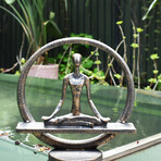 Adam & Friends Home Decor Yoga Meditation Circle Sculpture // 1-Piece // Pewter