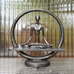 Adam & Friends Home Decor Yoga Meditation Circle Sculpture // 1-Piece // Pewter