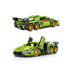 Premium Green Supercar Building Blocks Set // 1280+ Pcs