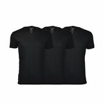 Pack of 3 Ultra Soft Suede Crewneck T-Shirts // Black (XL)