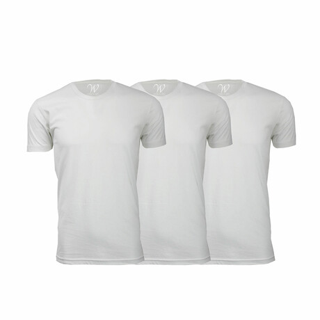 Pack of 3 Ultra Soft Suede Crewneck T-Shirts // White (S)