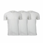 Pack of 3 Ultra Soft Suede Crewneck T-Shirts // White (XL)