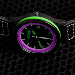 Joker Ultra Glow Carbon Fiber Automatic Watch // Green + Purple