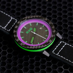 Joker Ultra Glow Carbon Fiber Automatic Watch // Green + Purple