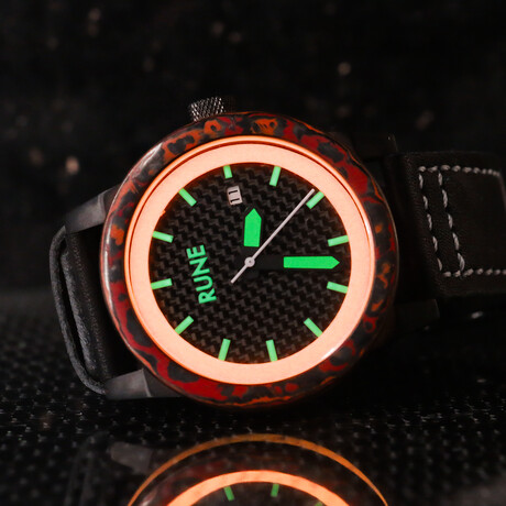 Forged Carbon Fiber Automatic Watch // Lava