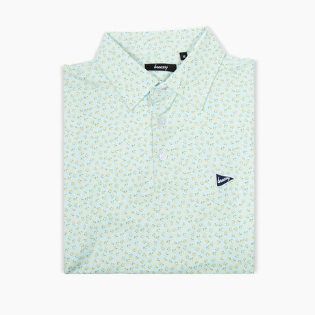 Magnolia Pattern Golf Polo // Light Green (S)