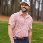 Vegas Baby! Golf Polo // White + Red (S)