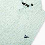 Magnolia Pattern Golf Polo // Light Green (S)