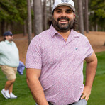 Flower Petals Golf Polo // White + Red + Blue (S)