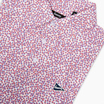 Flower Petals Golf Polo // White + Red + Blue (S)