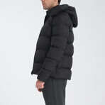 Hooded Slim fit Puffer Coat // Black (2XL)