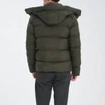 Hooded Slim fit Puffer Coat // Khaki (M)