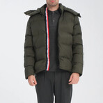 Hooded Slim fit Puffer Coat // Khaki (M)