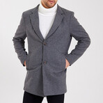 Notch Collar Buttoned Plain Coat // Dark Gray (M)