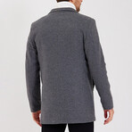 Notch Collar Buttoned Plain Coat // Dark Gray (M)