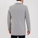 Notch Collar Buttoned Plain Coat // Gray (2XL)