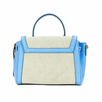 Medusa Crossbody Satchel // Cream + Light Blue