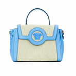 Medusa Crossbody Satchel // Cream + Light Blue