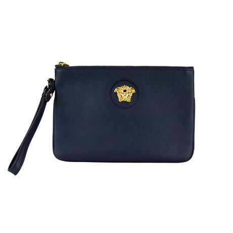 Medusa Medium Wristlet Pouch // Navy Blue