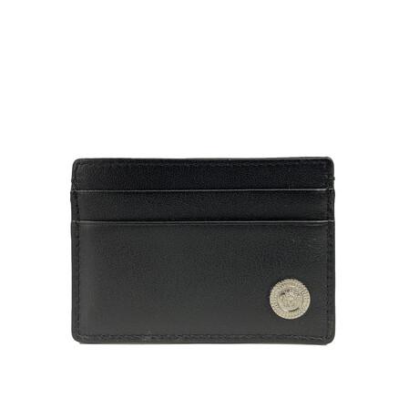 Medusa Vitello Card Case Wallet // Black