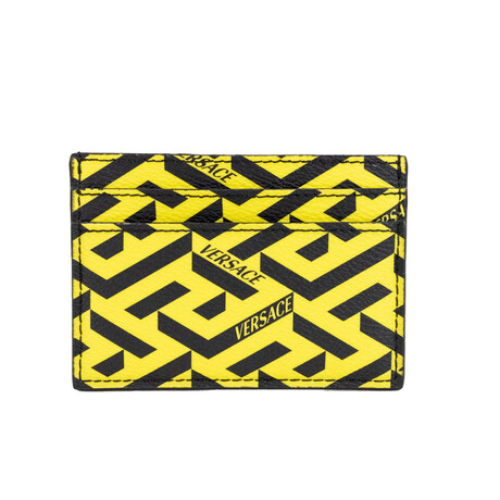 Greca Card Case Wallet // Yellow + Black