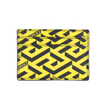 Greca Card Case Wallet // Yellow + Black