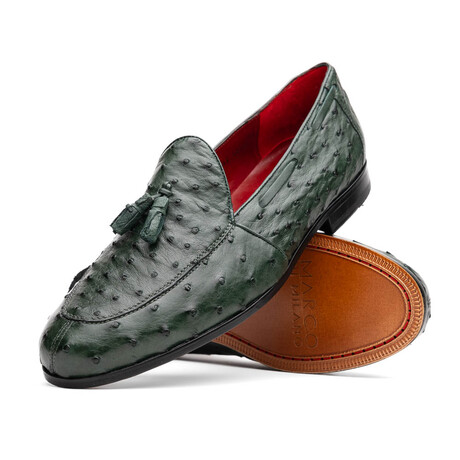 Aubiere // Ostrich Tassel Loafers // Green (US: 8)