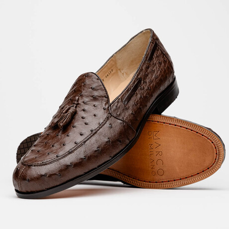 Aubiere // Ostrich Tassel Loafers // Brown (US: 8)