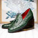 Aubiere // Ostrich Tassel Loafers // Green (US: 12)