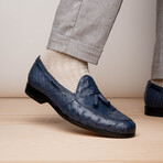 Aubiere // Ostrich Tassel Loafers // N avy (US: 8)