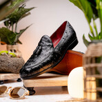 Aubiere // Ostrich Tassel Loafers // Black (US: 10)