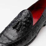 Aubiere // Ostrich Tassel Loafers // Black (US: 10)