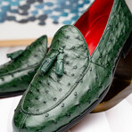 Aubiere // Ostrich Tassel Loafers // Green (US: 12)