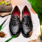 Aubiere // Ostrich Tassel Loafers // Black (US: 10)