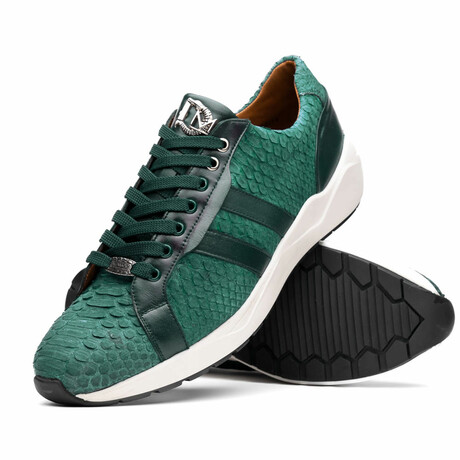 Verona // Python + Calfskin Sneakers // Green (US: 8)