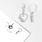 Diamond Accent Infinity Heart Drop Earrings // Sterling Silver