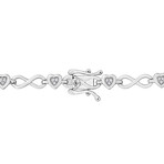 1/6ct TW Diamond Heart Infinity Link Statement Bracelet // Sterling Silver