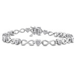 1/6ct TW Diamond Heart Infinity Link Statement Bracelet // Sterling Silver