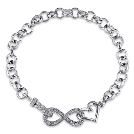 1/10ct TW Diamond Infinity Heart Bracelet // Sterling Silver