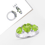 3 1/3ct TGW Peridot 3-Stone Heart Ring // Sterling Silver (7)