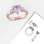 2ct TGW Rose de France & Created White Sapphire Heart Ring // Rose Plated Sterling Silver (6)