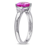 2 3/5ct TGW Created Pink & White Sapphire Heart Ring // Sterling Silver (8)