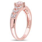 1/2ct TGW Morganite & Diamond Accent Vintage Heart Ring // Rose Plated Sterling Silver (5)