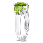 3 1/3ct TGW Peridot 3-Stone Heart Ring // Sterling Silver (7)