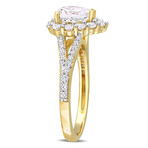 2 2/5ct TGW Created White Sapphire Halo Heart Split Shank Ring // Yellow Plated Sterling Silver (5)