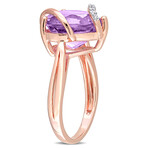 6 1/2ct TGW Amethyst & Diamond Accent Heart Ring // Rose Plated Sterling Silver (9)