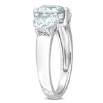 2 4/5ct TGW Aquamarine 3-Stone Heart Ring // Sterling Silver (7)