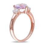 2ct TGW Rose de France & Created White Sapphire Heart Ring // Rose Plated Sterling Silver (6)